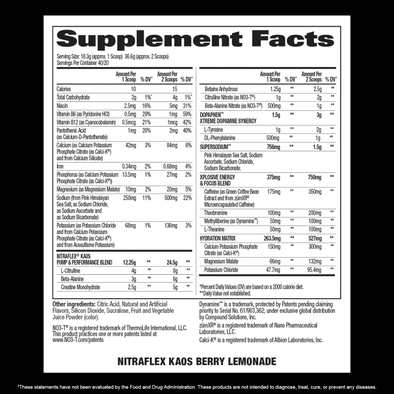 GAT NItraflex KAOS- Pre Workout (40 Servings) - Image 3