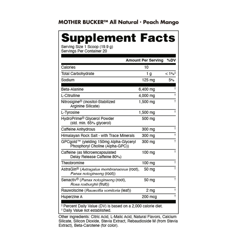 Mother Bucker All Natural Pre-Workout - Image 2