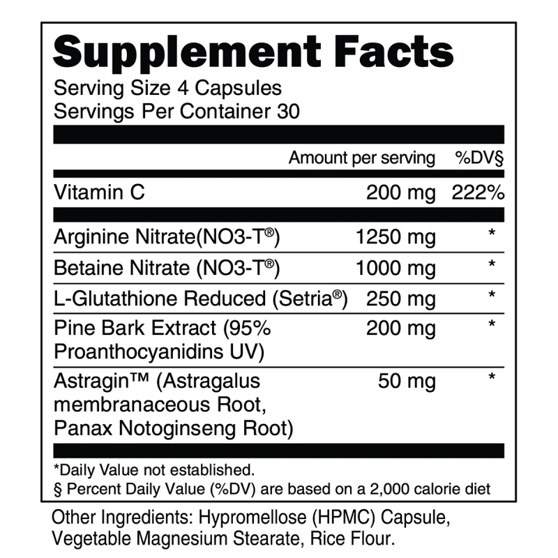 Nitric Oxide 120 Caps - Image 2