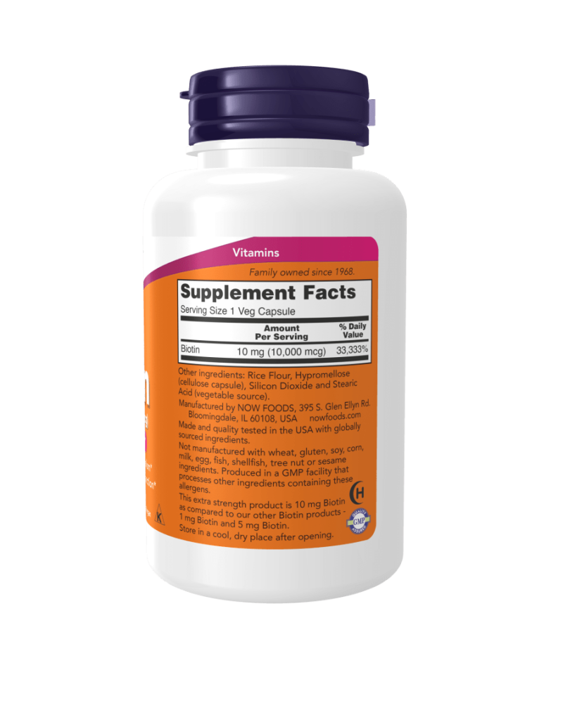 Now Biotin 10mg (120 Capsules) - Image 2
