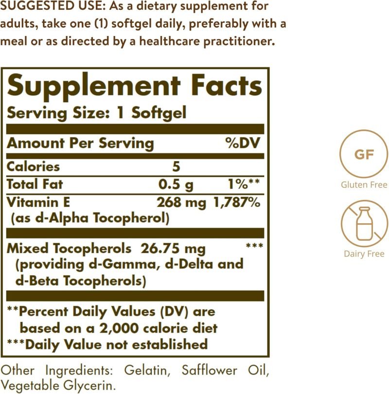 Solgar Vitamin E 268 MG (400 IU) - Image 2