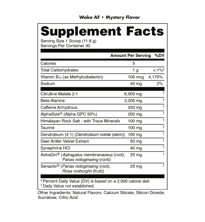 Woke AF - High Stimulant Pre-Workout - Image 2